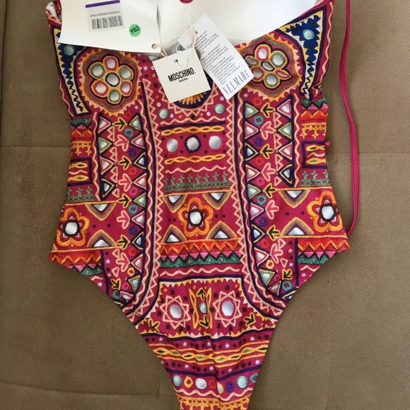 Moschino Multi Swim One-Piece 36 Medium Swim $295 - Picture 2 of 4
